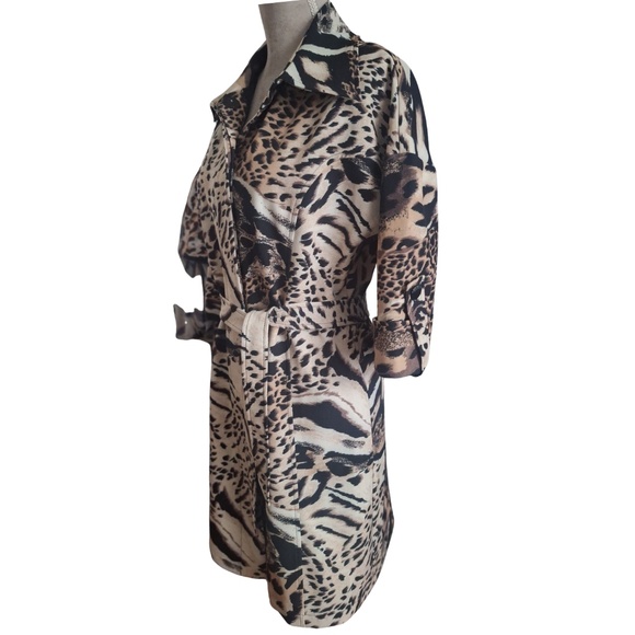 Animal Print Fall Coat Joseph Ribkoff Belted Business Casual Jacket Sz 4 - Picture 5 of 12